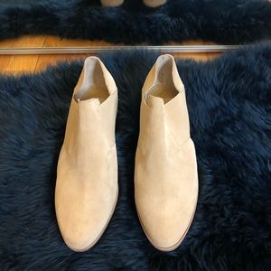 Dolce Vita suede slip on cream bootie.